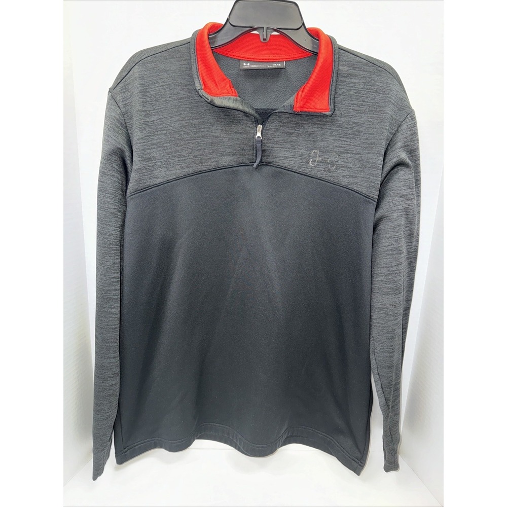Under Armour Jacket Men's Size Large Black 1/4 Zip Up Pullover